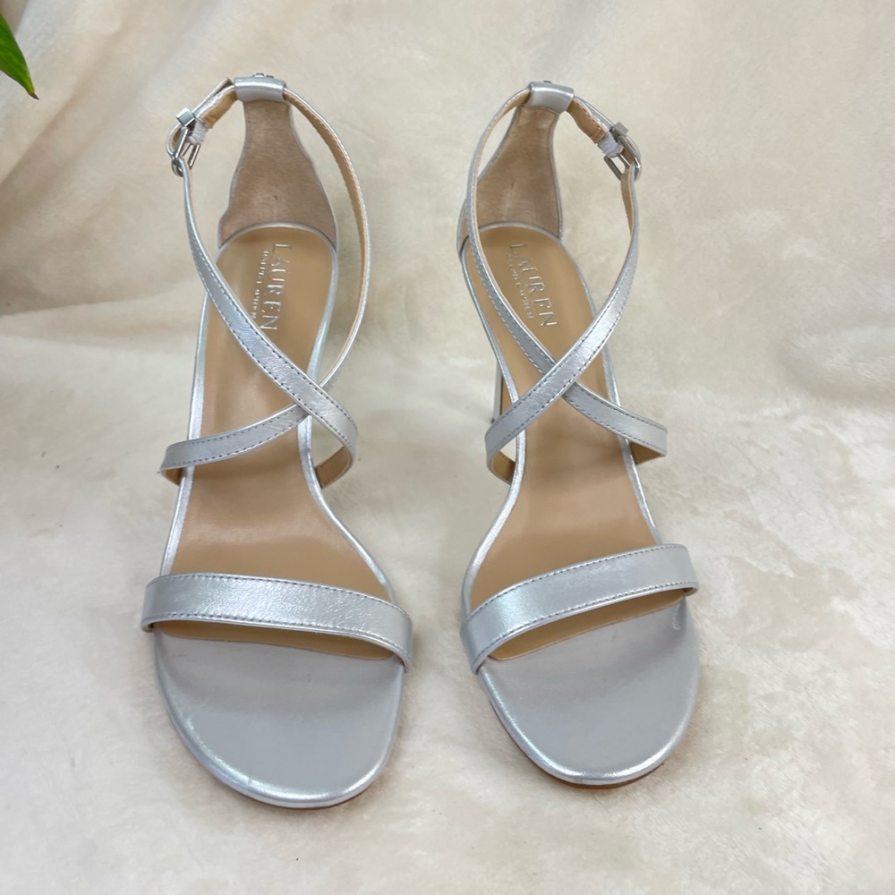 LAUREN RALPH LAUREN Women's Gabriele Dress
Silver Straps Sandals 8.5 B, G 107 - Picture 7 of 13